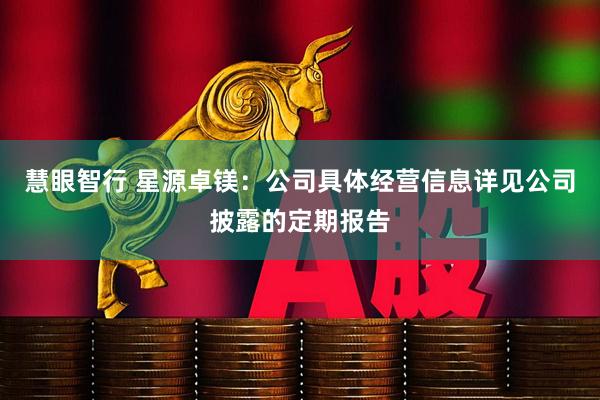 慧眼智行 星源卓镁：公司具体经营信息详见公司披露的定期报告